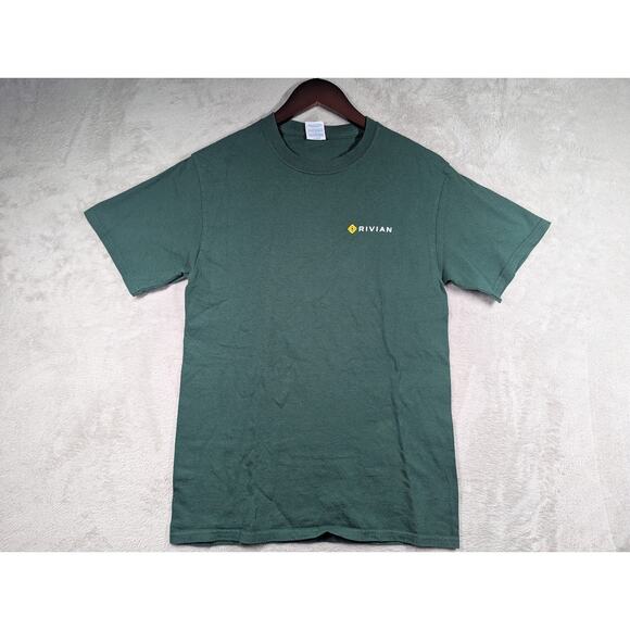 Rivian Logo Front & Back Emblem Green T-shirt Size SMALL - Picture 1 of 7